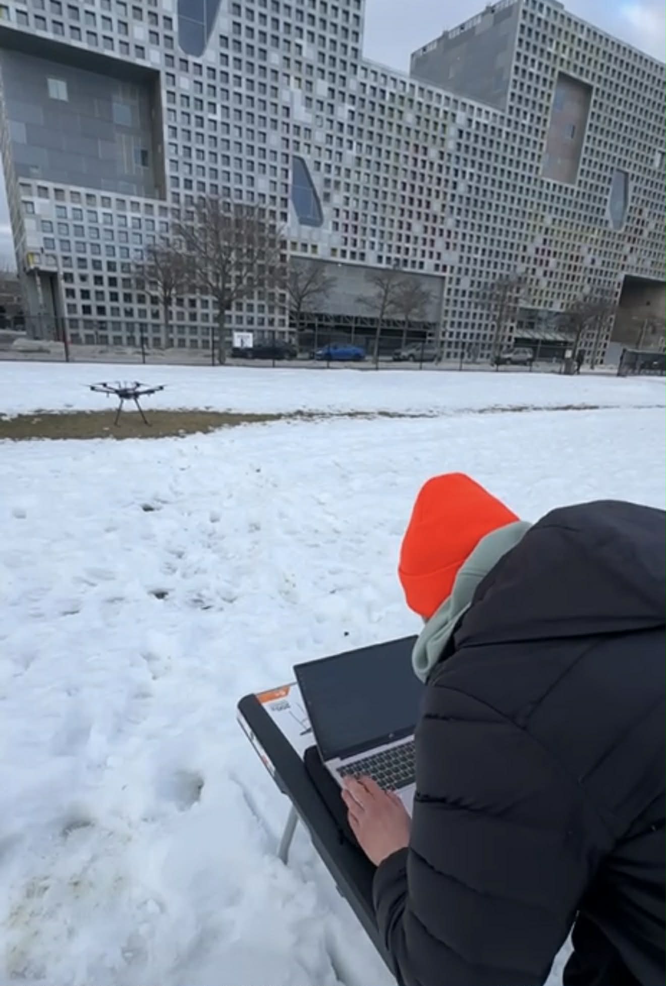 Commanding drone from laptop in the field